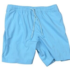 Crown & Ivy Sewing Down South Boys Swim Trunks Light Blue M Palm Tree